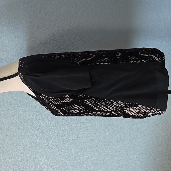 REBECCA TAYLOR Velvet Burnout Silk Snake Print Short Sleeve Top Blouse Sz 10 - Picture 6 of 16